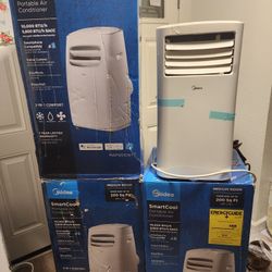Midea 10,000 BTU Portable Air Conditioners FOR PARTS ONLY! NOT WORKING PROPERLY!