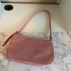 Cute simple pink corduroy purse 