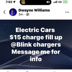 Electric cars charging $15
