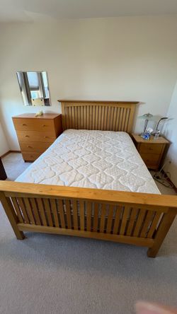 Full Size Bed frame with Box  Spring and Mattress