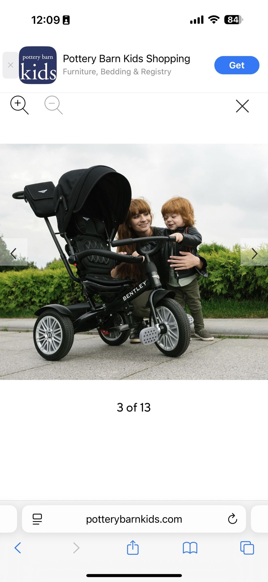 The Bentley 6-in-1 Stroller/Trike × 1 Onyx Black 