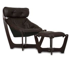 Luna Chair Modern Leather Lounge Chair with Ottoman