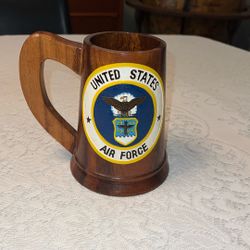 United States Air Force Wooden Mug