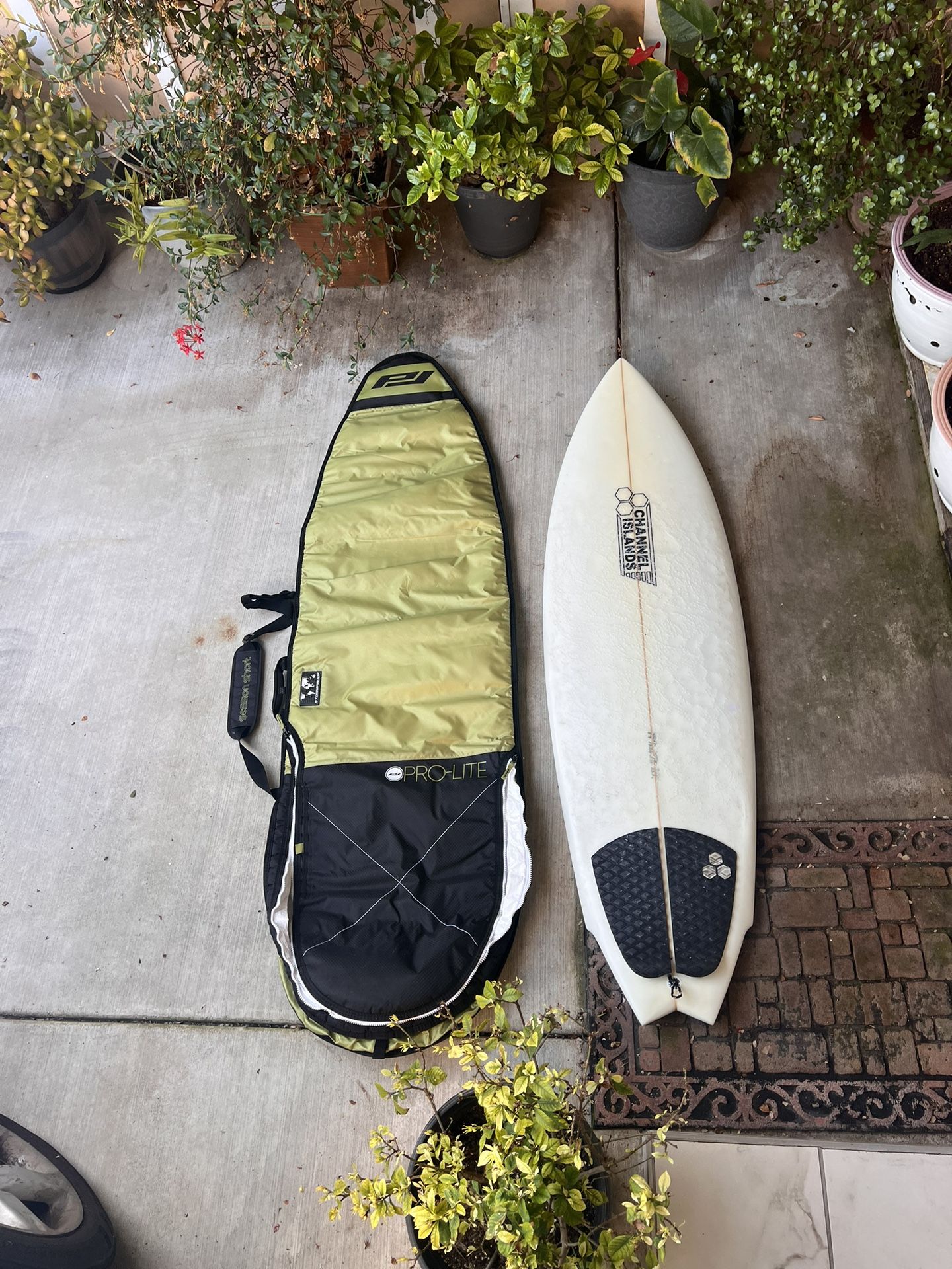 5’9” CI Al Merrick Channel Islands Twin Fin With Fins And Bag Included