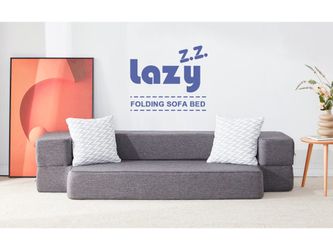 Convertible Floor Lounge Sofa Sleeper Bed with 2 Pillows | Queen Size
