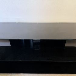 Laguna 55 in. Satin Black Metal TV Stand Fits TVs Up to 60 in. with Cable Management