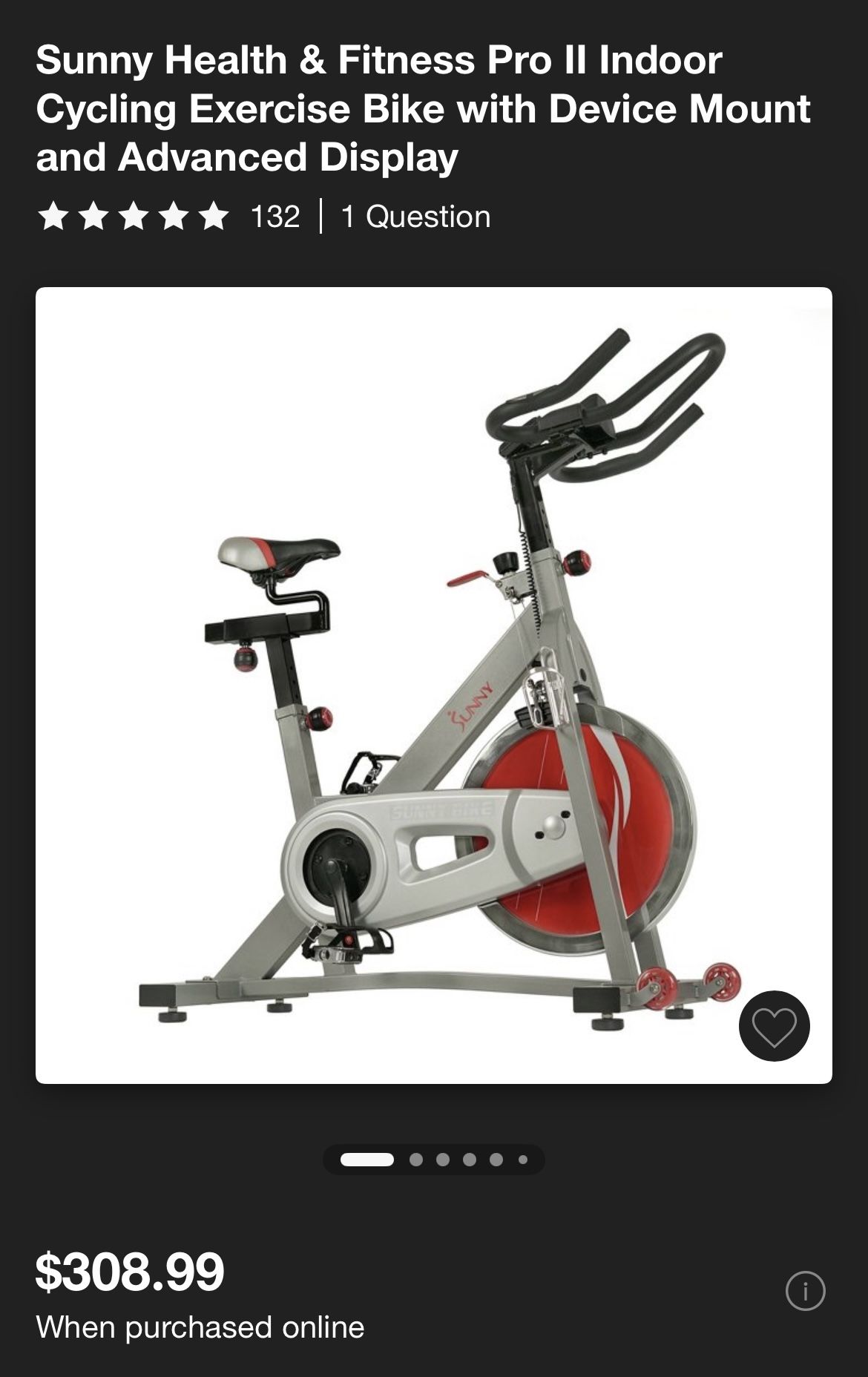 Sunny Health Stationary Spin Bike
