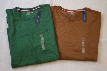 Tommy Hilfiger Men's XXL T-Shirt Bundle Lot of 2 Brown Green Crew Neck NWT