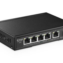 MokerLink 5 Port 2.5G Managed Ethernet Switch with 10G SFP, 5 x 2.5G Base-T Ports Compatible with 10/100/1000Mbps, Metal Web Managed Fanless Network S