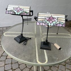 Vintage Stained Glass Desk Lamps