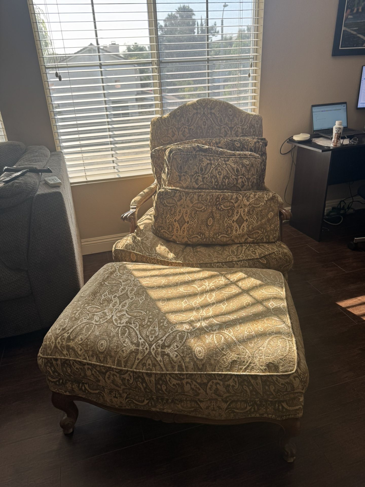 Ethan Allen chair with ottoman