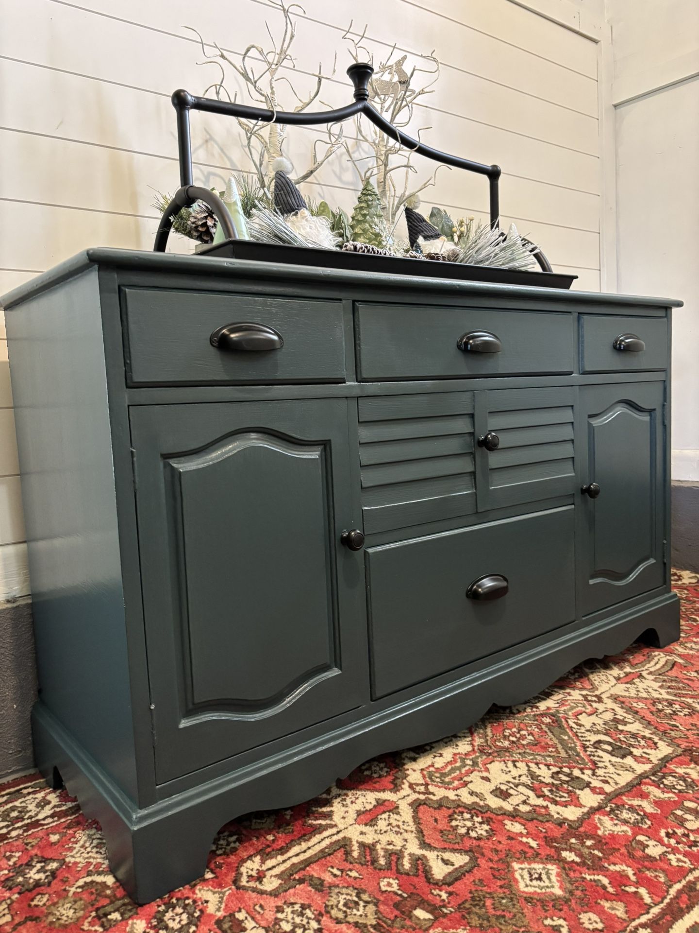 Deep Moody Green Buffet / Sideboard / Credenza / Coffee Bar - Free local Delivery π Options Available
