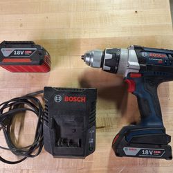 Bosch Hammer Drill, Two Batteries, Charger