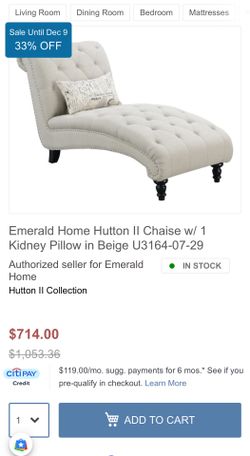 Emerald Home furnishing tufted chaise lounge