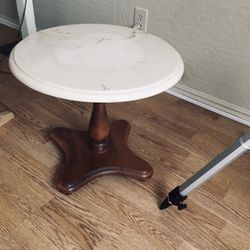 Marble & Wood  Short Table For Plant