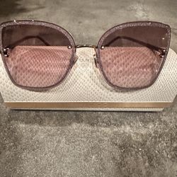 Jimmy Choo Oversized Purple Sparkle Sunglasses