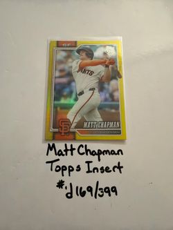 Matt Chapman San Francisco Giants 3rd Baseman Topps Short Print Insert Card. #’d 169/399.