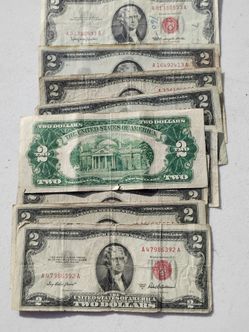 Two dollar bills silver certificate 1953