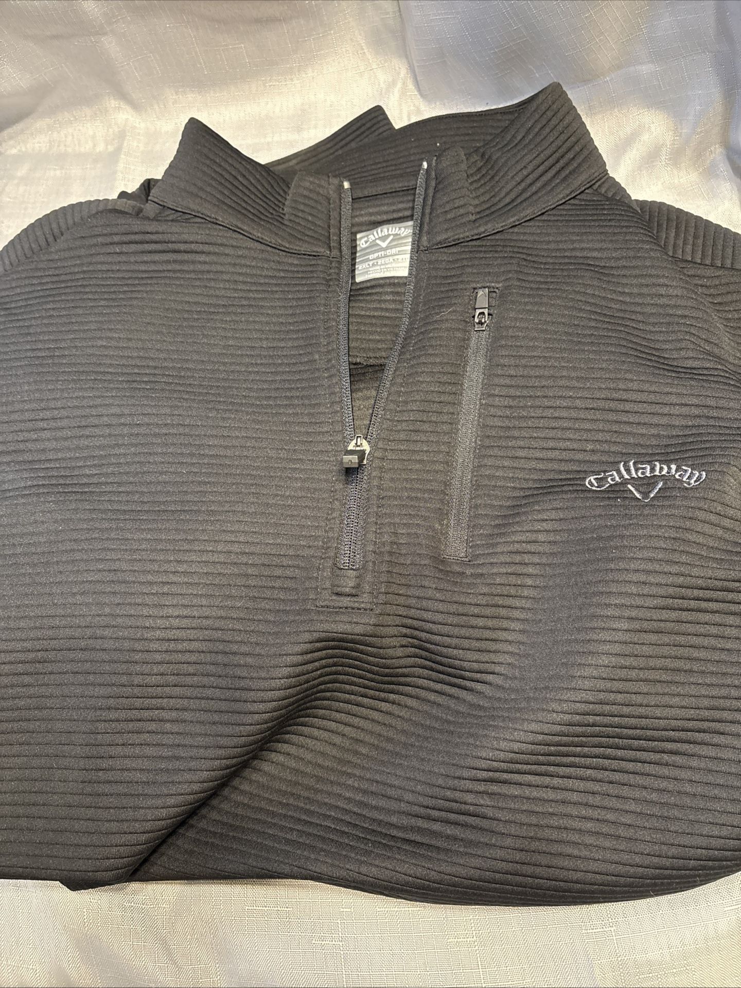 Callaway Opti-Dri 1/4 Zip Long Sleeve Pullover Sweatshirt Black Size XL Golf