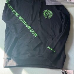 Green And Black Chrome Heart Hoodie