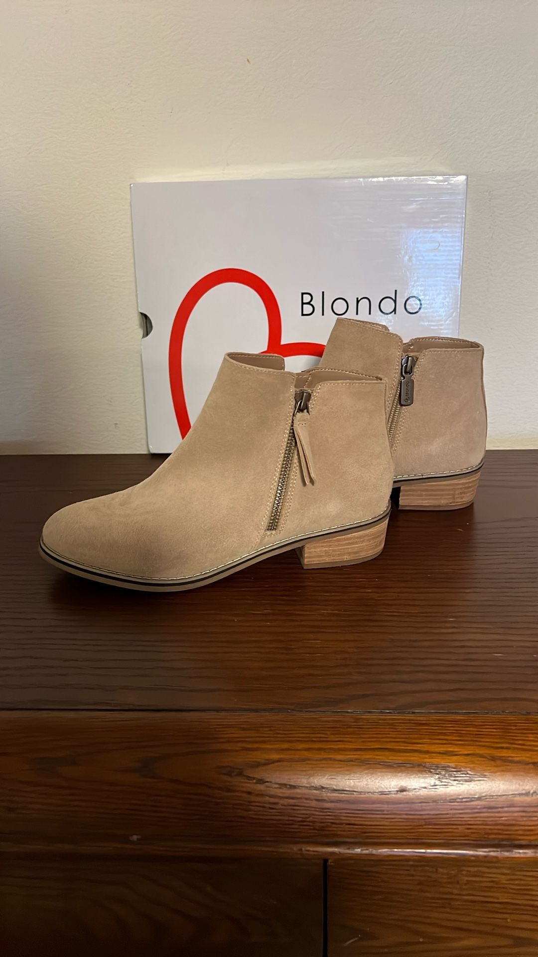 Light Tan Suede Ankle Boots