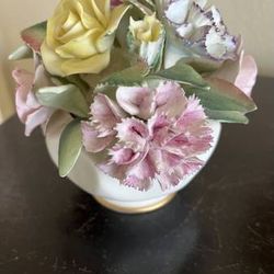 Vintage 5" Porcelain Flower Bouquet Bone China Staffordshire Floral