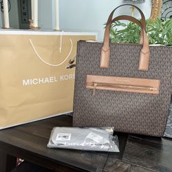 NEW W/ T Micheal Kors Kenly Large NS Tote Bundle