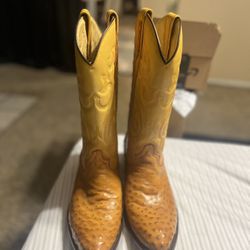 Los Altos Genuine Full Quill Ostrich J-Toe Cowboy Boots
