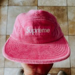 Pink Supreme Corduroy Camp Cap (ss25)