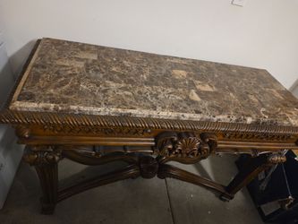 Moving Sale: Stunning Solid Slab Sofa Table – Huge Discount! 🪵✨