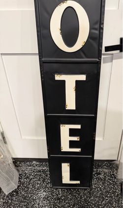 Hotel Metal Embossed Sign