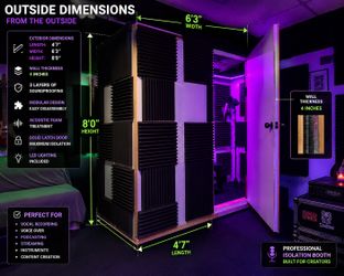 Professional Recording Soundproof Booth / Vocal isolation Booth / Studio Booth / Portable booth