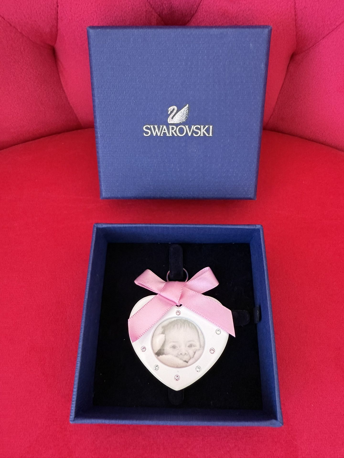 Christmas Present Gift Swarovski Ornament Picture Frame Pendant