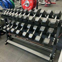 NEW Rubber Hex Dumbbells 5lb - 50lb Dumbbell Pairs Olympic Weights Home Gym Workout Equipment Fitness Weight Set 