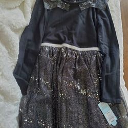Girls Sparkle Black Dress