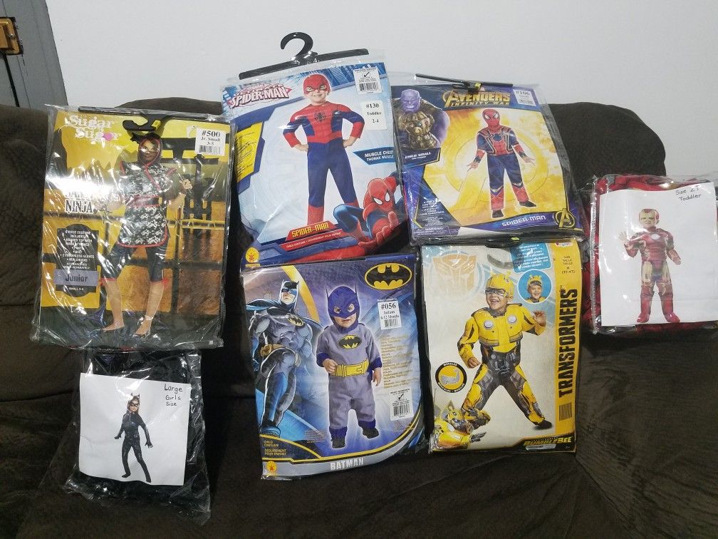 Spiderman iron man bumble bee batman costumes