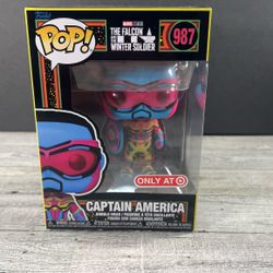 Funko Pop! Vinyl: Marvel - Captain America (Black Light) - Target Exclusive NEW  Box damaged