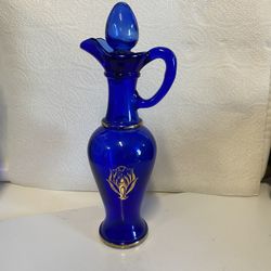 Vintage Avon hand blown blue COBALT glass vase 8 3/4” tall