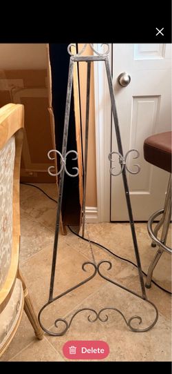 48” silver brushed easel