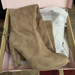 Tan thigh high boots