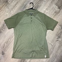 Alfani Men’s Performance Stretch Polo Shirt Green Raglan Golf Casual Size M