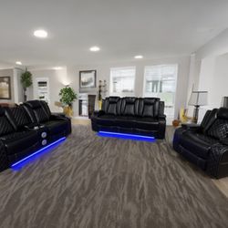 Black  Reclining Living Room Set