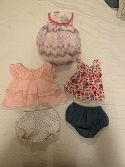 Baby girl outfits 6-9 months and a pair of shorts