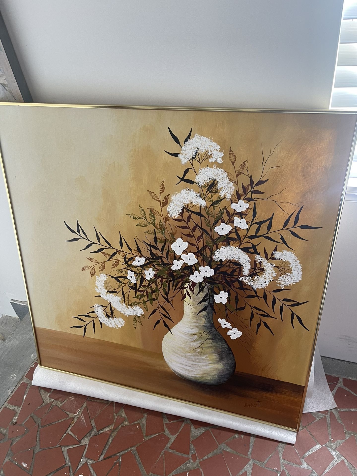 Large Framed Canvas Art  Gold Frame 40x40