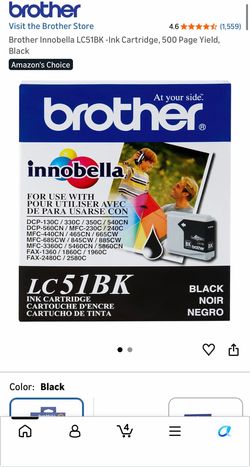 Brother black ink cartridge LC51BK