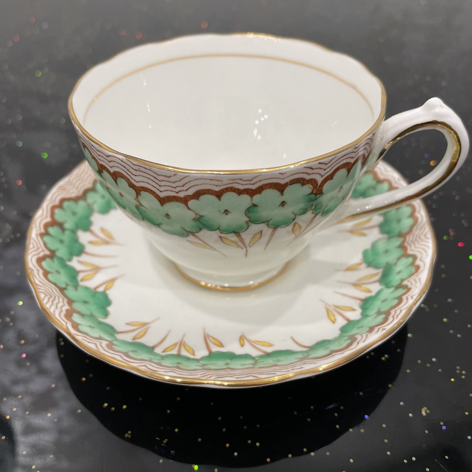 VTG Royal Chelsea Footed Bone China Tea Cup and Saucer. Perfect Condition. Rare