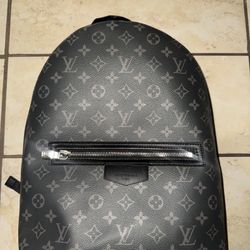 Louis Vuitton Monogram Eclipse Black Gray Men's Backpack Zip Inner Pockets