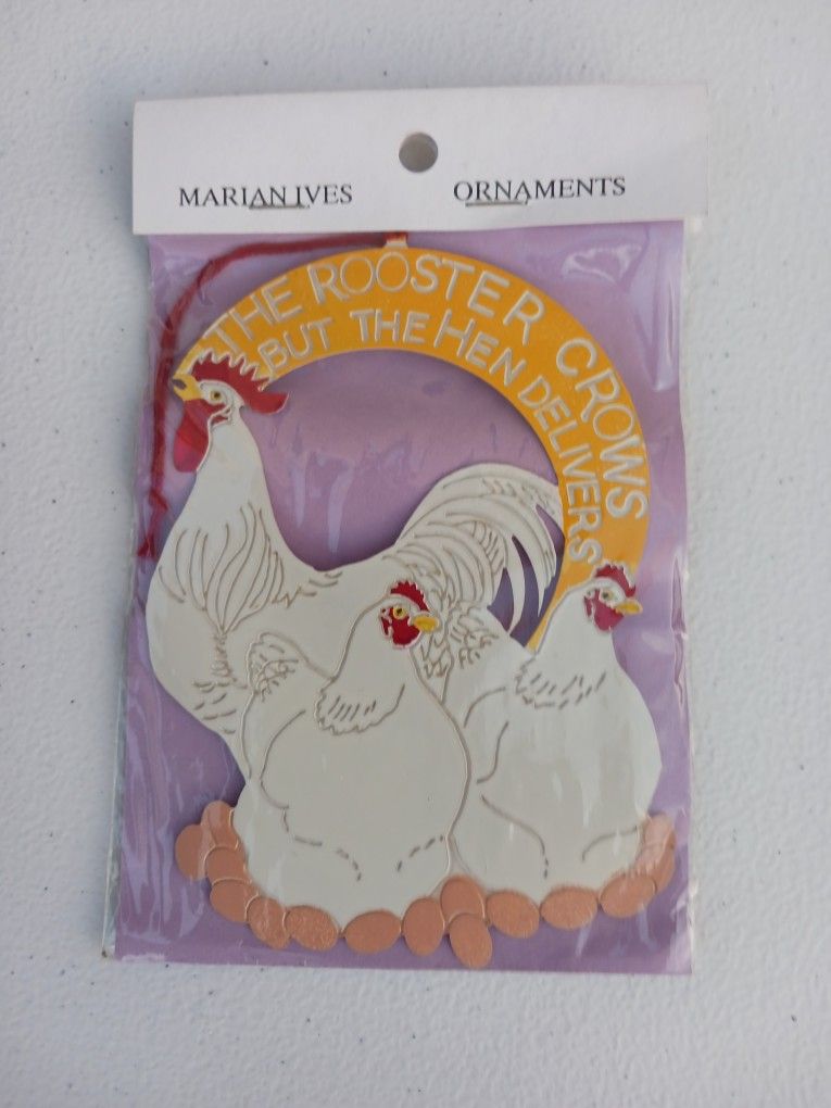 "Rooster and Hen" Christmas Ornament