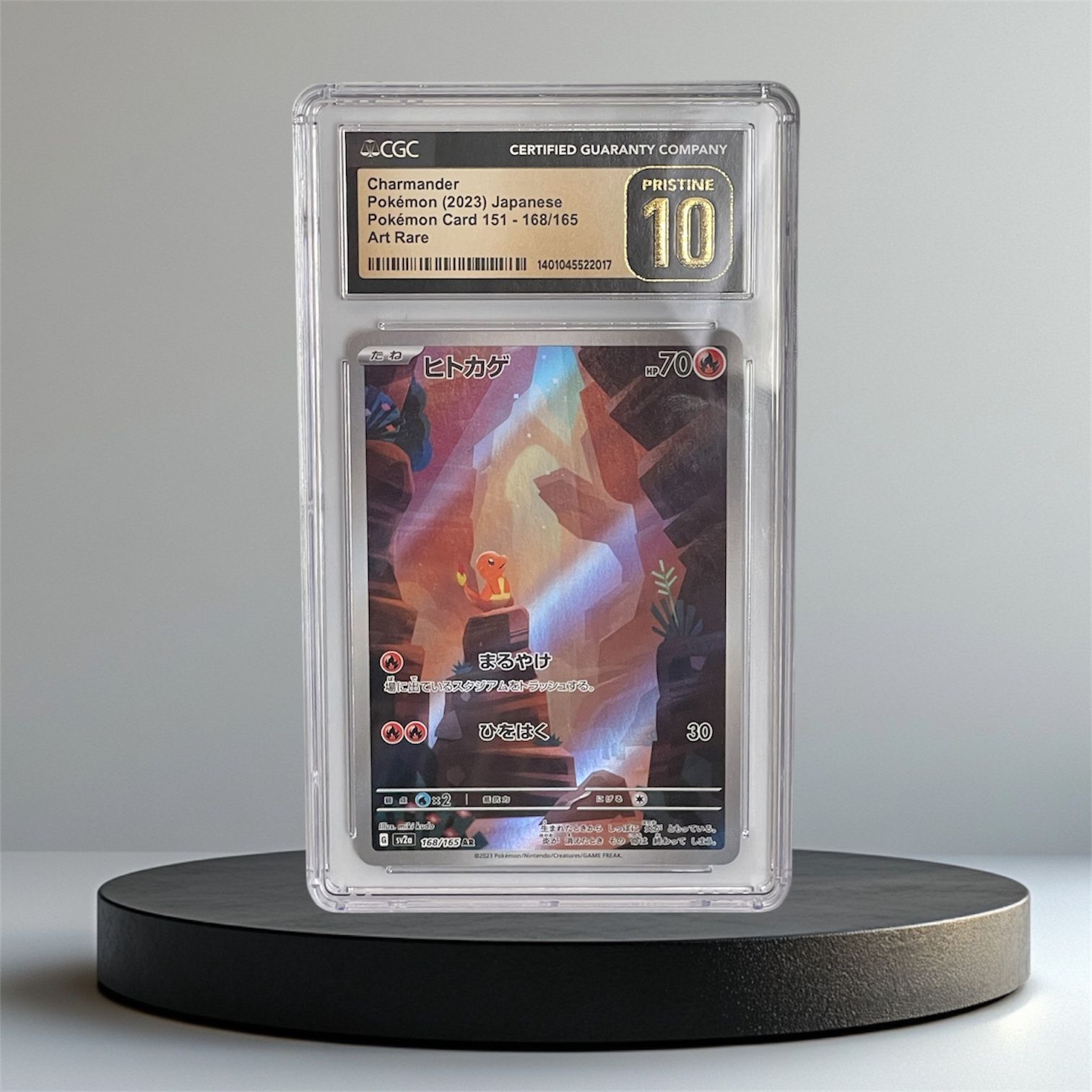 CGC 10 PRISTINE Charmander AR 168/165 sv2a 151 Japanese Pokemon Card