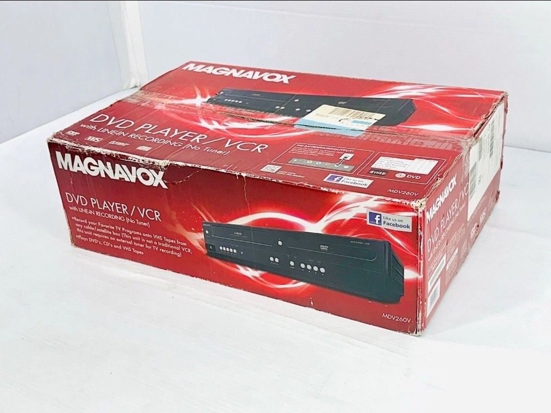 Magnavox MDV260V DVD Player/VCR Combo Player, Open box, TESTED CLEAN